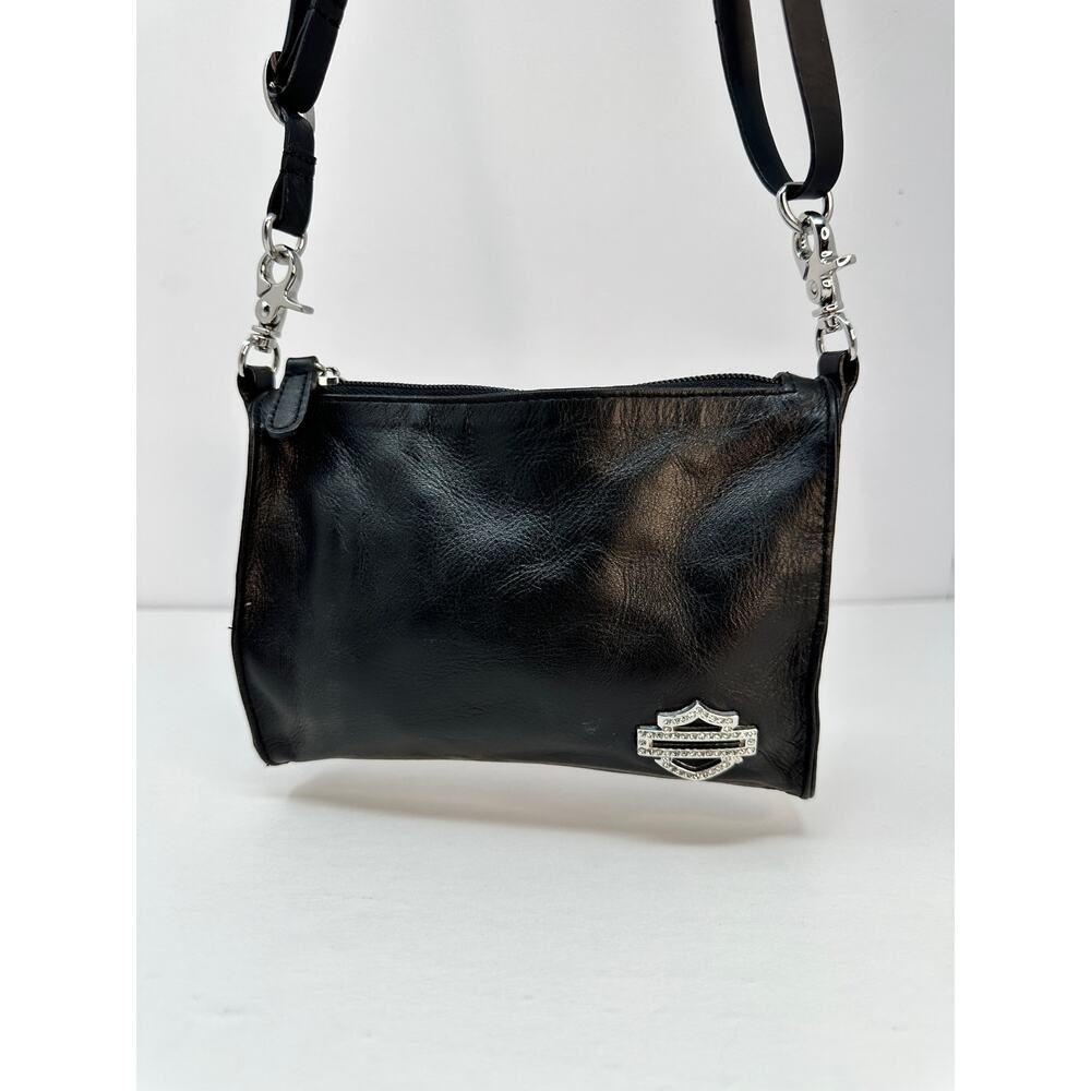 Harley Davidson Cross body rhinestone black leather bag